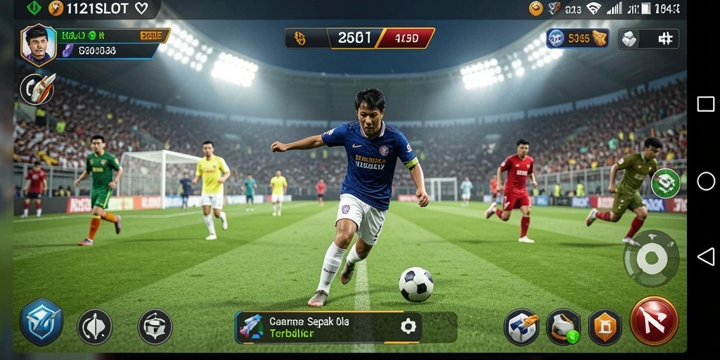 Tampilan aksi seru dalam permainan sepak bola 1121SLOT.