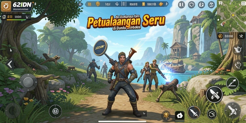 Tampilan gameplay menarik dari 62IDN dalam dunia terbuka.