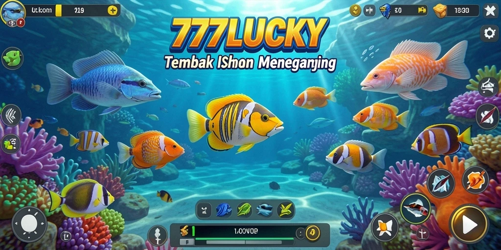 Screenshot menampilkan aksi seru dalam permainan Tembak Ikan 777LUCKY.