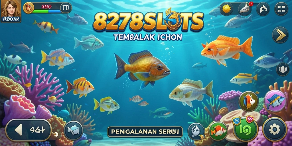 Screenshot gameplay 8278SLOTS menampilkan serunya berburu ikan.
