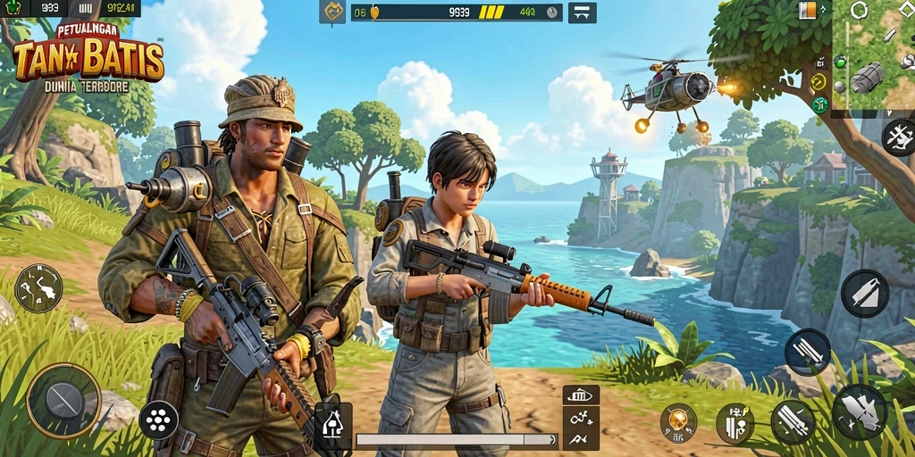 Tangkapan layar 9939 menampilkan karakter utama menjelajahi hutan terbuka yang indah.