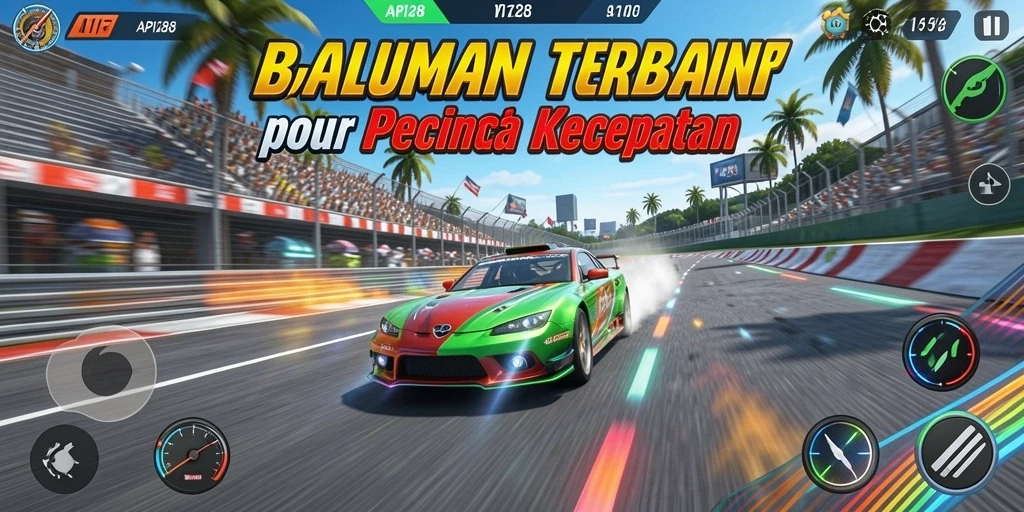 Screenshot gameplay API288 yang menunjukkan aksi balapan yang menegangkan.