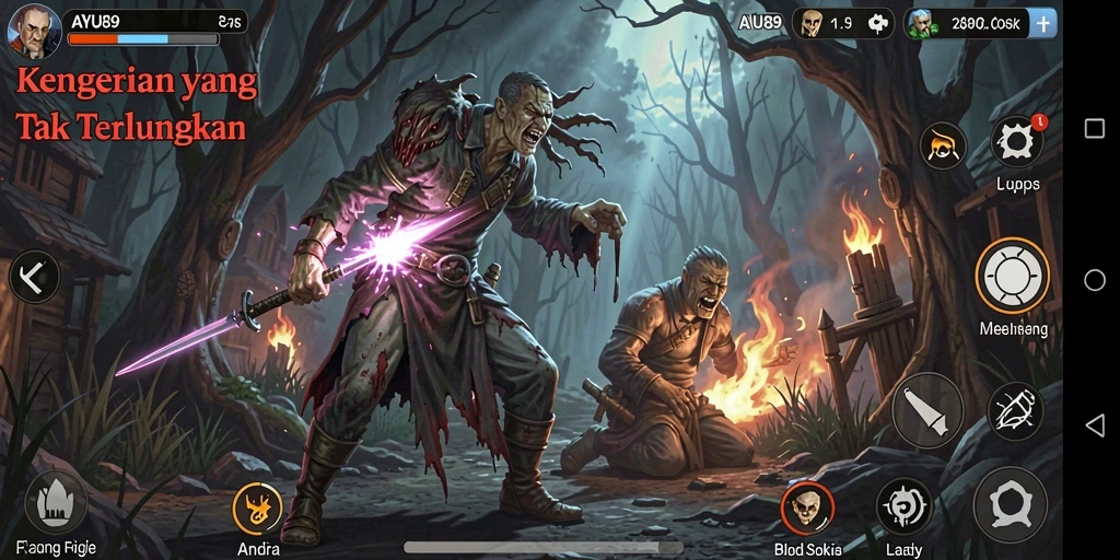 Screenshot AYU89 menampilkan momen menegangkan dalam gameplay horror.