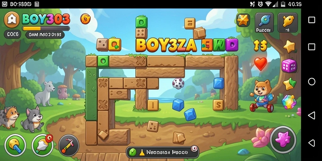 Screenshot BOY303 menunjukkan gameplay yang menarik dan penuh tantangan puzzle.