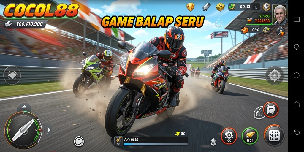 Tampilan balapan seru dengan motor kustom di COCOL88.
