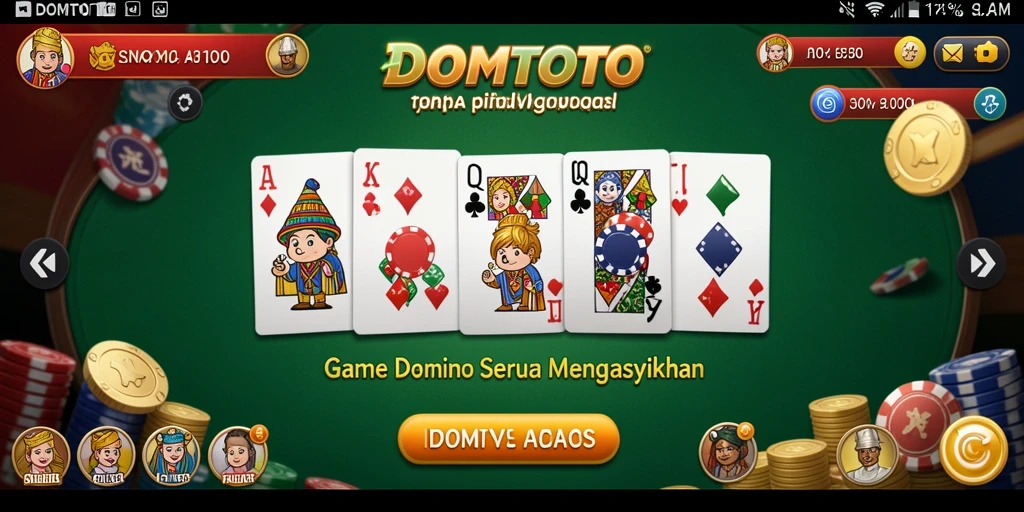 Screenshot gameplay DOMTOTO yang menampilkan keseruan permainan Domino.