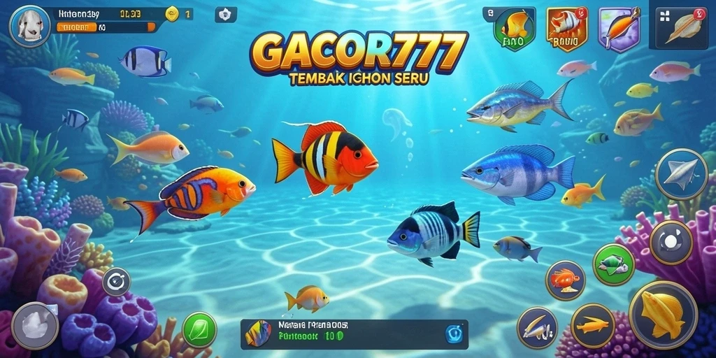 Screenshot GACOR777 menampilkan aksi seru dalam permainan Tembak Ikan.