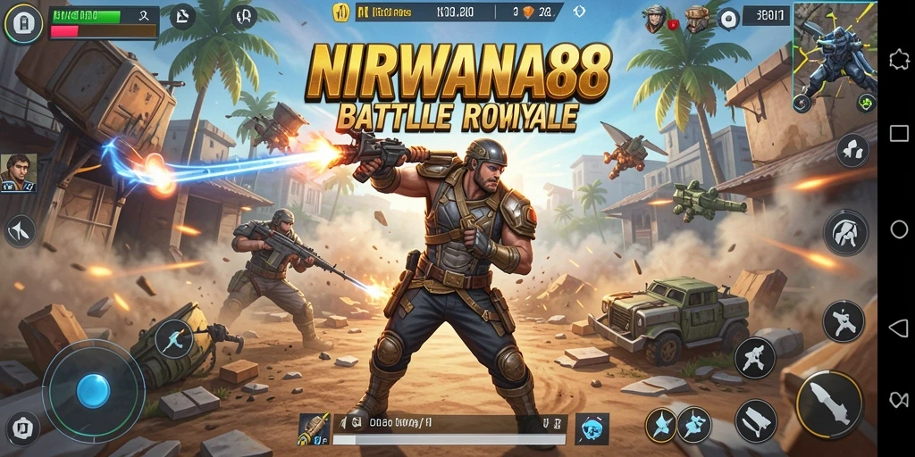 Gameplay seru di NIRWANA88 yang menampilkan aksi Battle Royale.