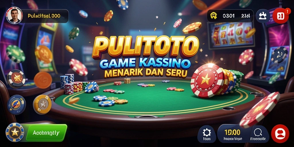 Screenshot utama PULITOTO menampilkan gameplay Kasino yang mendebarkan.