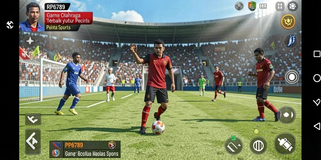 Tampilan gameplay seru dengan aksi olahraga nyata di RP6789.