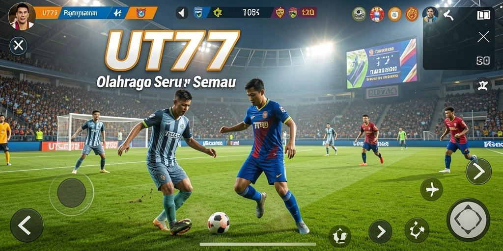 Gameplay UT77 menampilkan aksi olahraga yang penuh semangat.