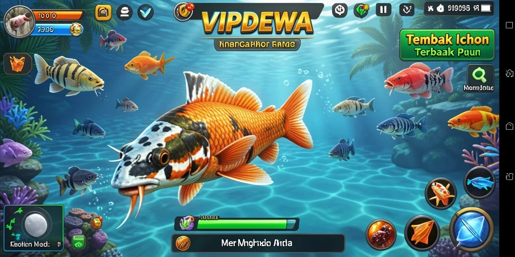 Tampilan penuh aksi dalam gameplay Tembak Ikan VIPDEWA.